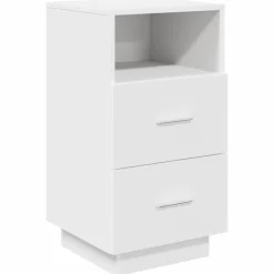 Tafels*vidaXL Nachtkastje met 2 lades 36x36x68 cm Wit