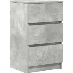 Tafels*vidaXL Nachtkastje met 3 lades 39x35x65 cm Betongrijs