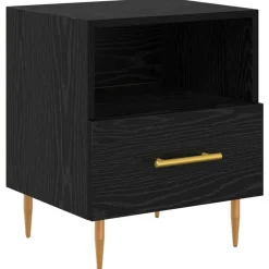 Nachtkastje met lade Zwart 40 x 35 x 47,5 cm Bewerkt hout>vidaXL Clearance