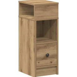 Tafels*vidaXL Nachtkastje met lade 25x31x66 cm artisanaal eikenkleurig