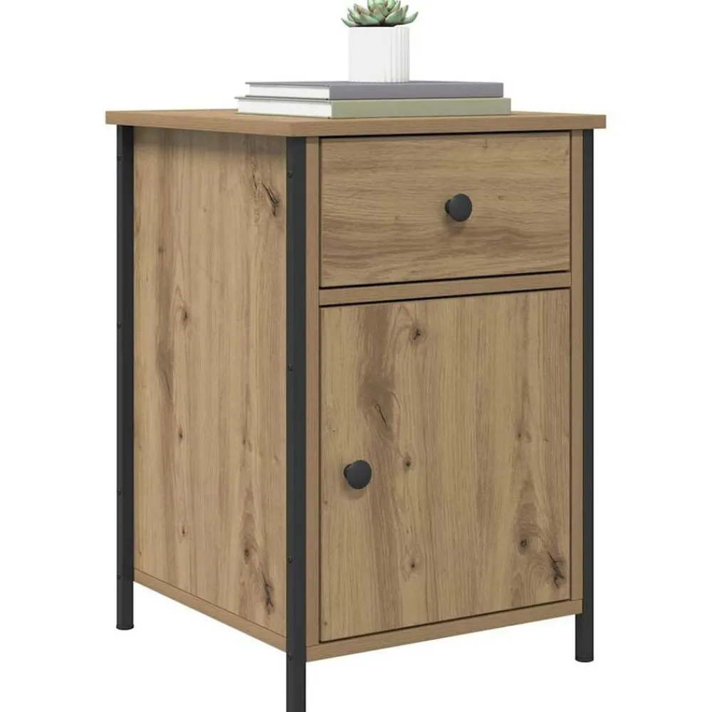 Nachtkastje met lade Artisan Eiken 40 x 42 x 60 cm Bewerkt hout>vidaXL Hot