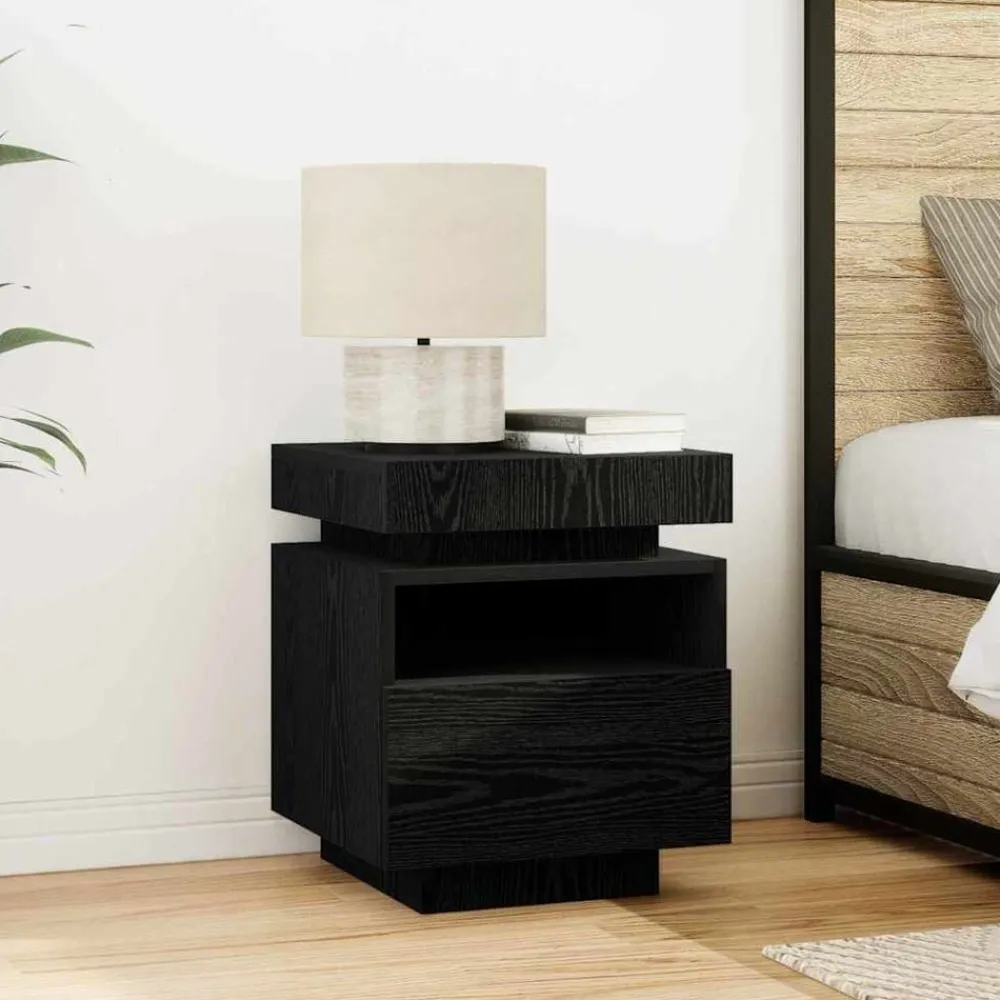 Nachtkastje met lade 40 x 39 x 48,5 cm Bewerkt hout>vidaXL Outlet