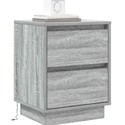 Tafels*vidaXL Nachtkastje met lade Grijs 39 x 34,5 x 50 cm Bewerkt hout Grijs sonoma