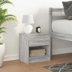 Nachtkastje met lade 39x28x41 cm eikenkleurig>vidaXL Discount