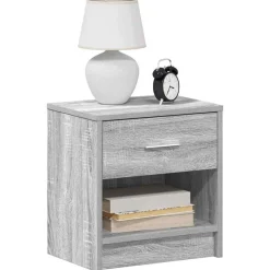 Nachtkastje met lade 39x28x41 cm eikenkleurig><noscript><img width=