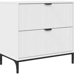 Tafels*vidaXL Nachtkastje met lade 63.5 x 36 x 61 cm Bewerkt hout Wit