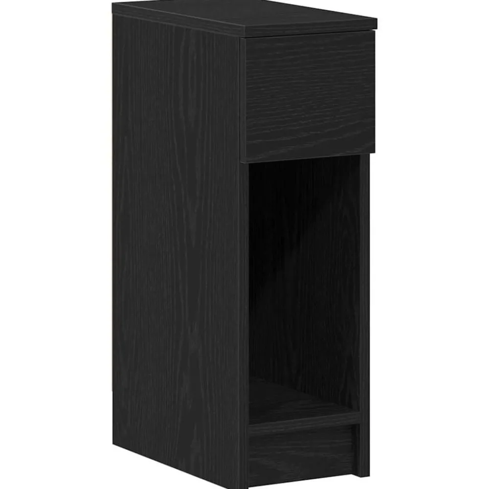 Tafels*vidaXL Nachtkastje met lade 20x36x60 cm eikenkleurig Zwart
