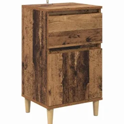 Tafels*vidaXL Nachtkastje met lade Oudhout 40 x 35 x 70 cm Bewerkt hout Oud hout