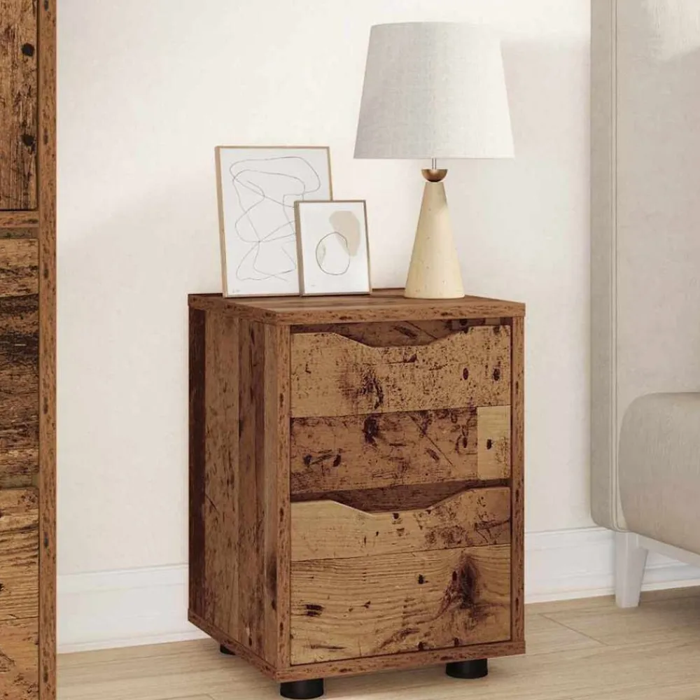 Nachtkastje met lade 30,5 x 30 x 43 cm Bewerkt hout>vidaXL Hot