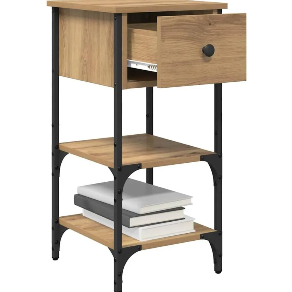 Nachtkastje met lade Bruin 33,5 x 36 x 70 cm Geconstrueerd hout>vidaXL Hot