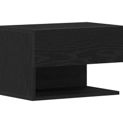Tafels*vidaXL Nachtkastje met lade 46 x 30 x 30 cm Bewerkt hout Zwart eiken