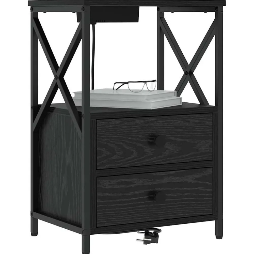 Nachtkastje met lade 40 x 31 x 60 cm Bewerkt hout>vidaXL Outlet