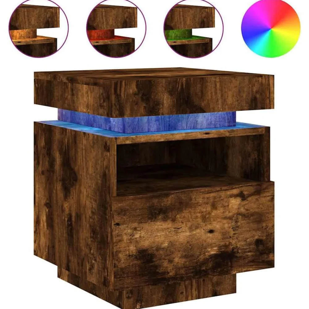 Nachtkastje met LED-verlichting 40x39x48,5 cm>vidaXL Online