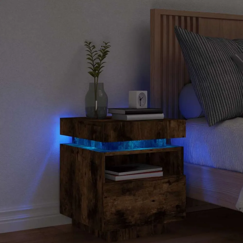 Nachtkastje met LED-verlichting 40x39x48,5 cm>vidaXL Online