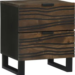 Tafels*vidaXL Nachtkastje 40 x 33 x 46 cm Massief acaciahout Walnotenhout