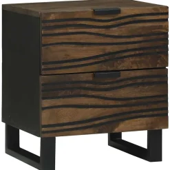 Tafels*vidaXL Nachtkastje 40 x 33 x 46 cm Massief acaciahout Walnotenhout