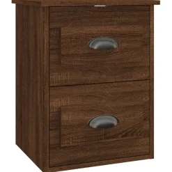 Tafels*vidaXL Nachtkastje wandgemonteerd 41,5x36x53 cm bruin eikenkleur