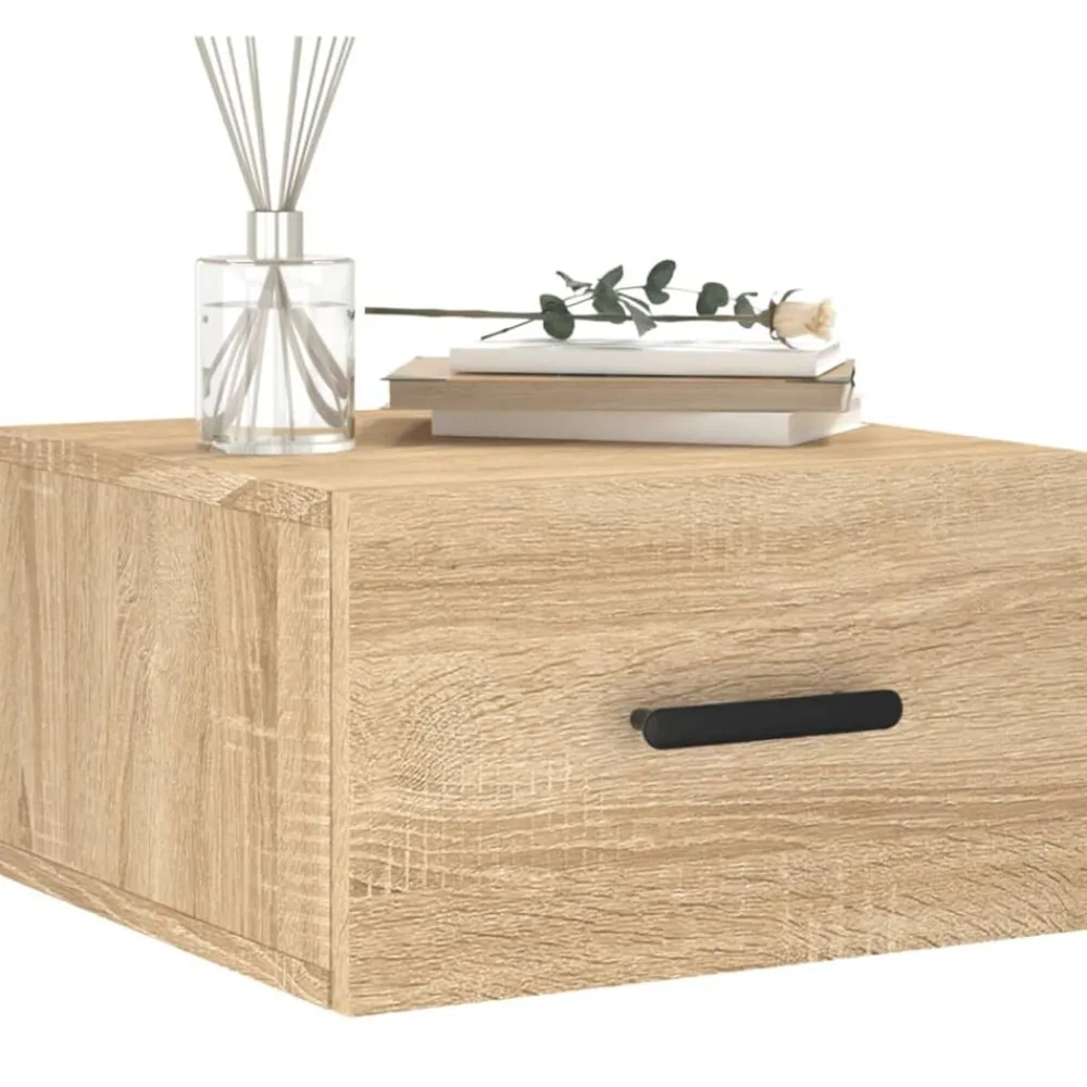 Kasten & Opbergmeubelen*vidaXL Nachtkastje wandgemonteerd 35x35x20 cm kleurig Sonoma eiken
