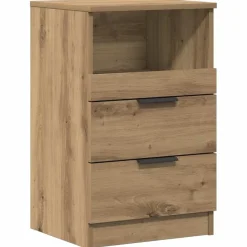Tafels*vidaXL Nachtkastje 40x36x65 cm bewerkt hout artisanaal eikenkleurig