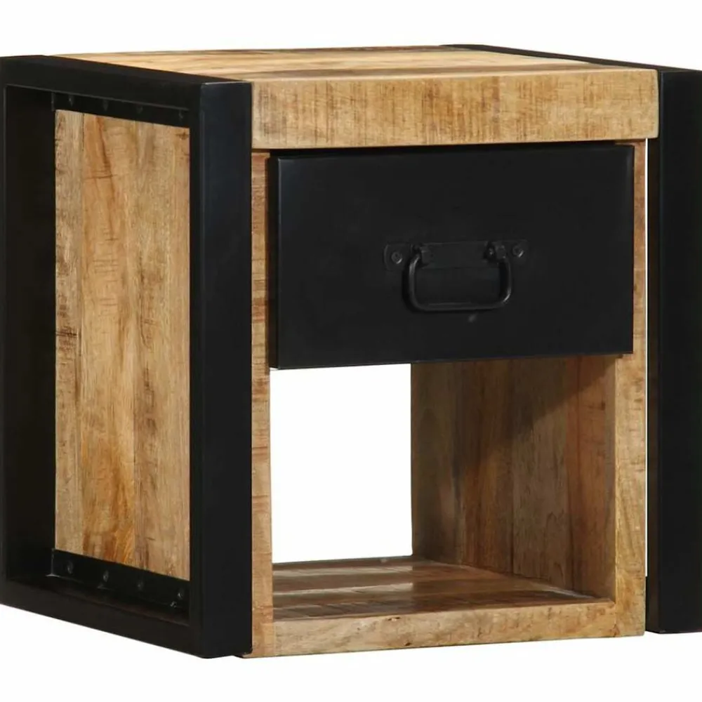 Nachtkastje 40x35x40 cm massief ruw mangohout>vidaXL Best