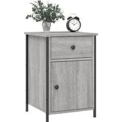 Nachtkastje 40x42x60 cm bewerkt hout eikenkleurig><noscript><img width=