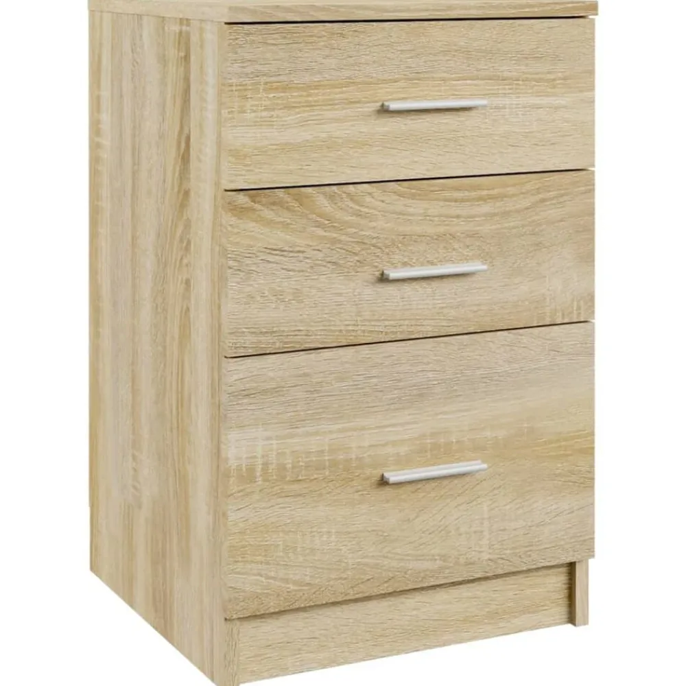 Tafels*vidaXL Nachtkastje 40x40x63 cm bewerkt hout kleurig Sonoma eiken
