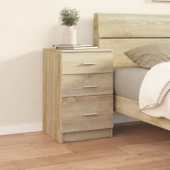 Tafels*vidaXL Nachtkastje 40x40x63 cm bewerkt hout kleurig Sonoma eiken