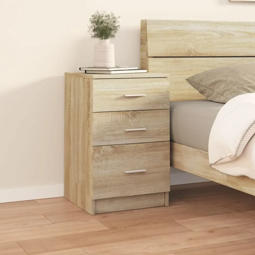 Tafels*vidaXL Nachtkastje 40x40x63 cm bewerkt hout kleurig Sonoma eiken