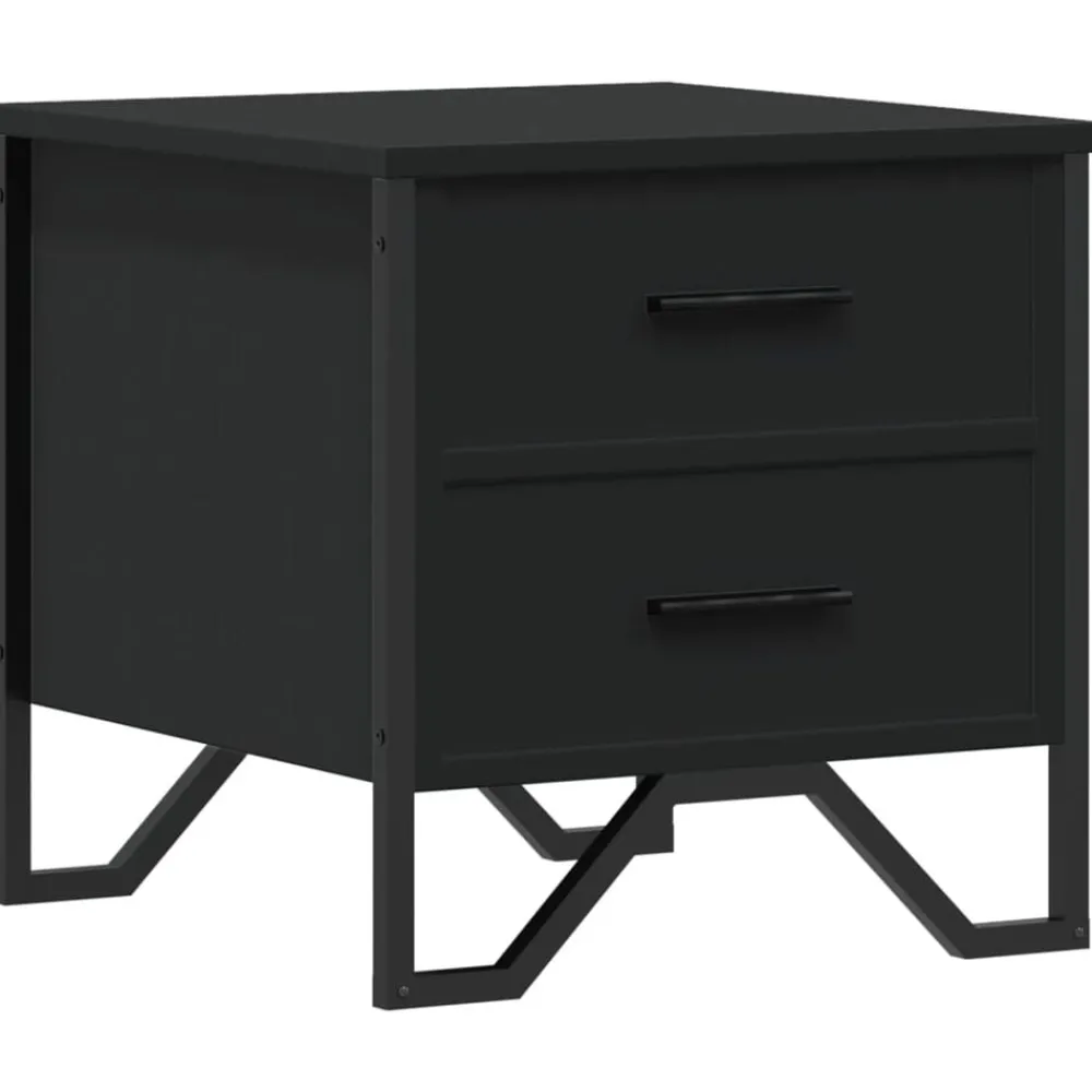 Tafels*vidaXL Nachtkastje 40x41x40 cm bewerkt hout Zwart