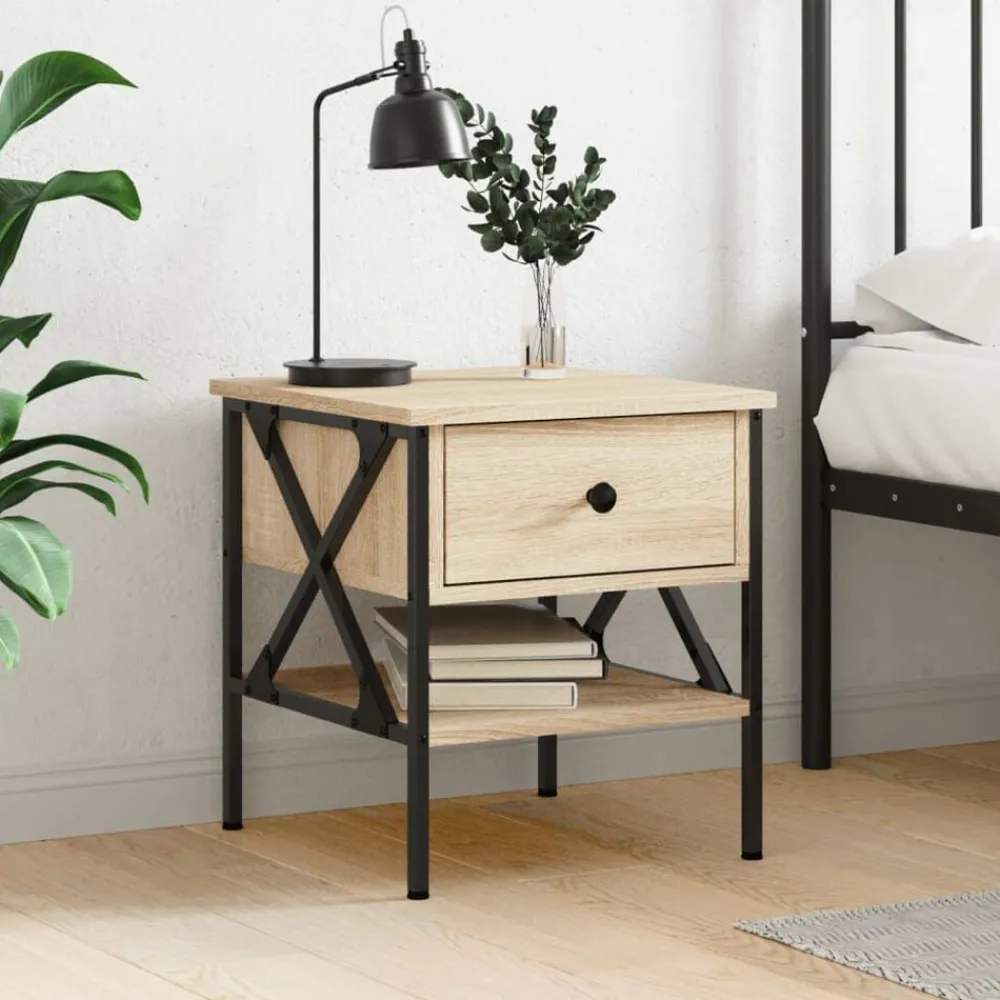 Nachtkastje 40x42x45 cm bewerkt hout kleurig>vidaXL Sale