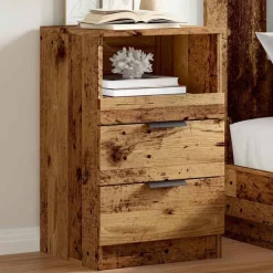 Tafels*vidaXL Nachtkastje 40x36x65 cm bewerkt hout kleurig Oud hout