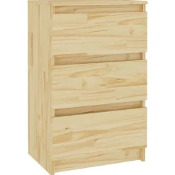 Tafels*vidaXL Nachtkastje 40x29,5x64 cm massief grenenhout Naturel
