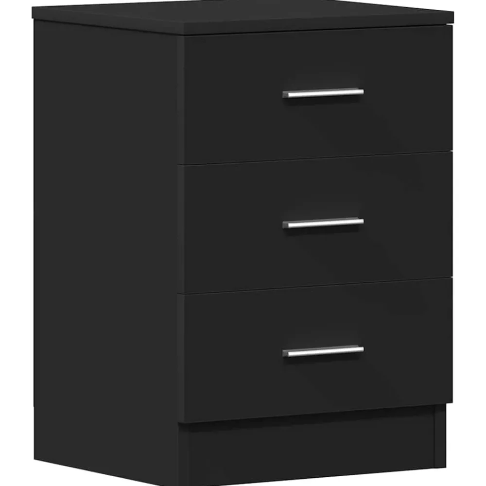 Tafels*vidaXL Nachtkastje 38x35x56 cm bewerkt hout Zwart