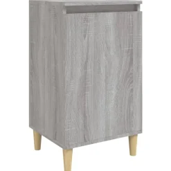 Tafels*vidaXL Nachtkastje 40x35x70 cm bewerkt hout eikenkleurig Grijs sonoma