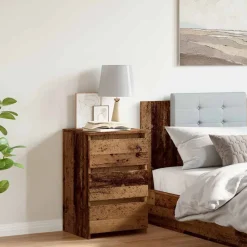 Tafels*vidaXL Nachtkastje 40x35x62,5 cm bewerkt hout kleurig Oud hout