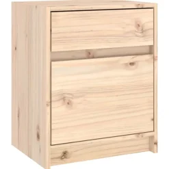 Tafels*vidaXL Nachtkastje 40x31x50 cm massief grenenhout Naturel