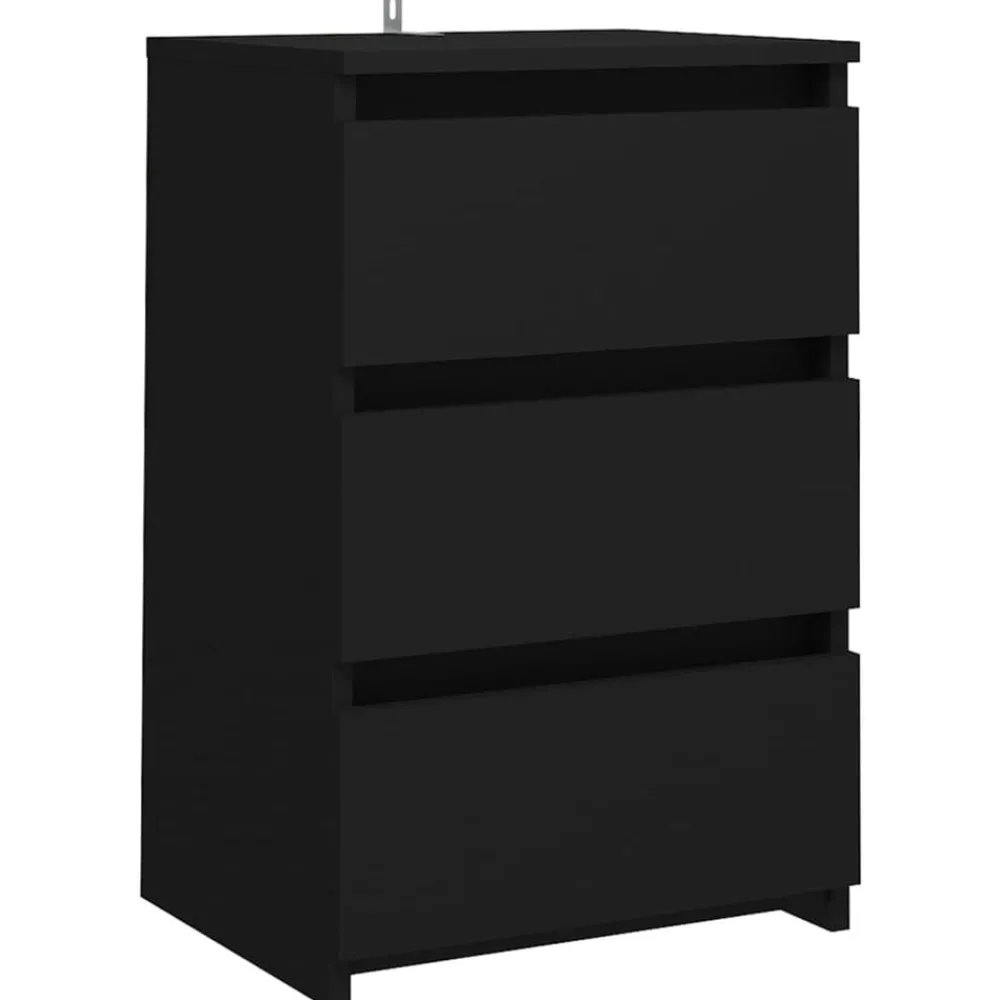 Tafels*vidaXL Nachtkastje 40x35x62,5 cm bewerkt hout Zwart