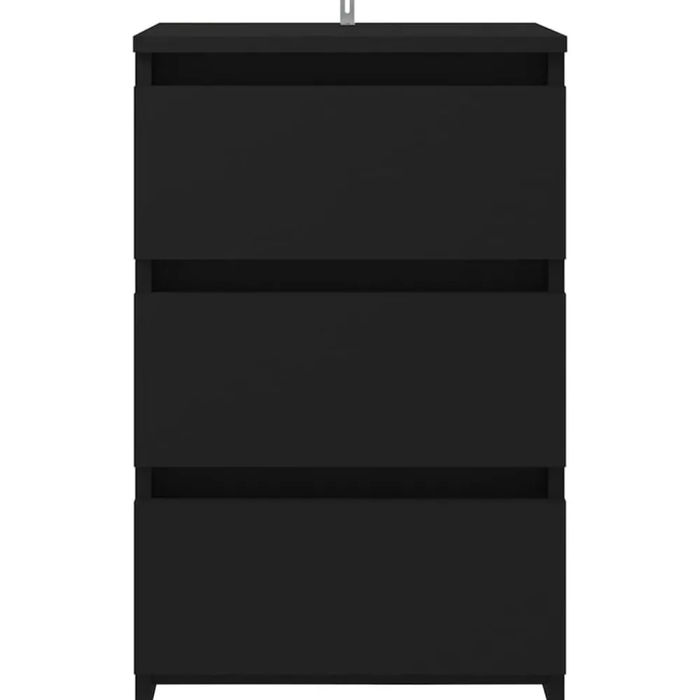 Tafels*vidaXL Nachtkastje 40x35x62,5 cm bewerkt hout Zwart