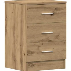 Nachtkastje 38x35x55 cm bewerkt hout artisanaal eikenkleur>vidaXL Sale