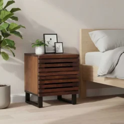 Tafels*vidaXL Nachtkastje 40x34x46 cm massief mangohout