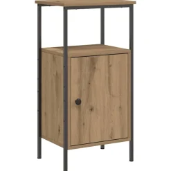 Tafels*vidaXL Nachtkastje 41x31x80 cm bewerkt hout artisanaal eikenkleurig