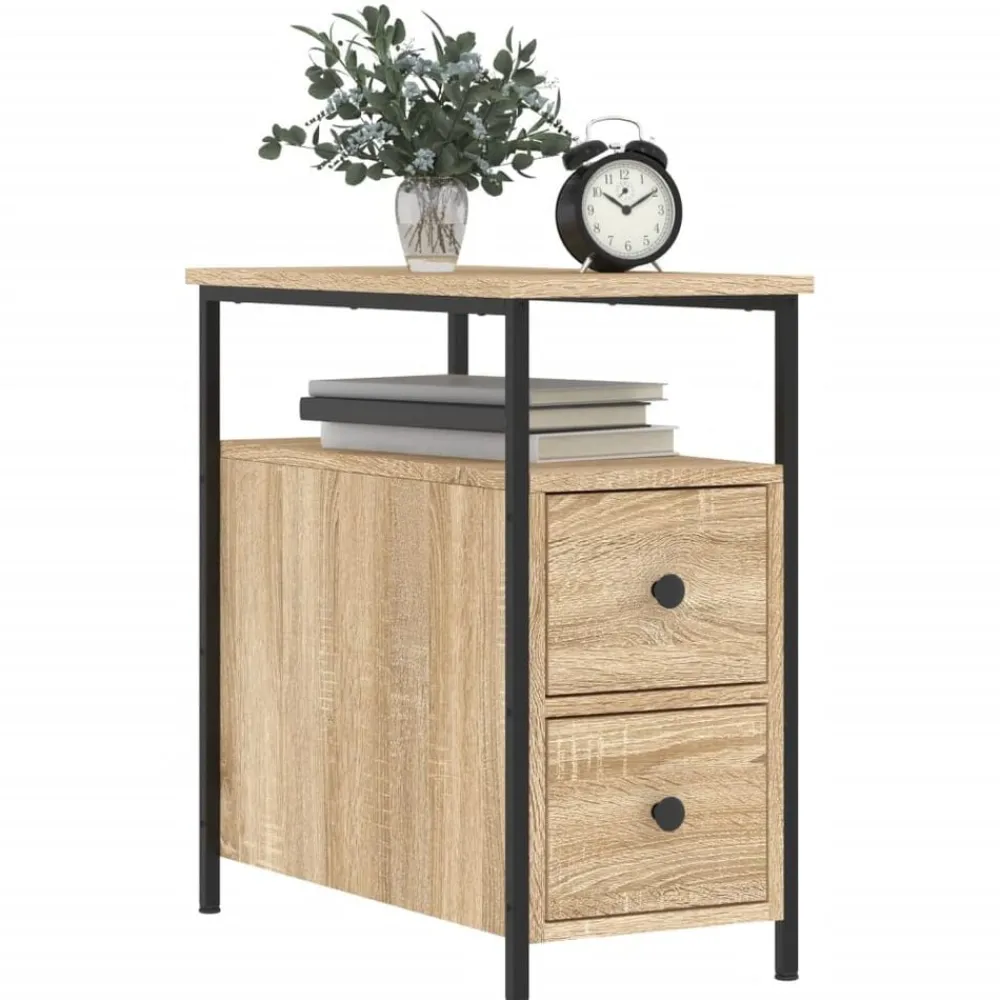 Nachtkastje 30x60x60 cm bewerkt hout kleurig>vidaXL New
