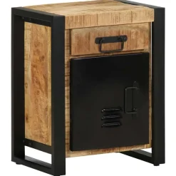 Nachtkastje 40x30x50 cm massief ruw mangohout>vidaXL Hot
