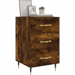 Nachtkastje 40x40x66 cm bewerkt hout kleurig><noscript><img width=