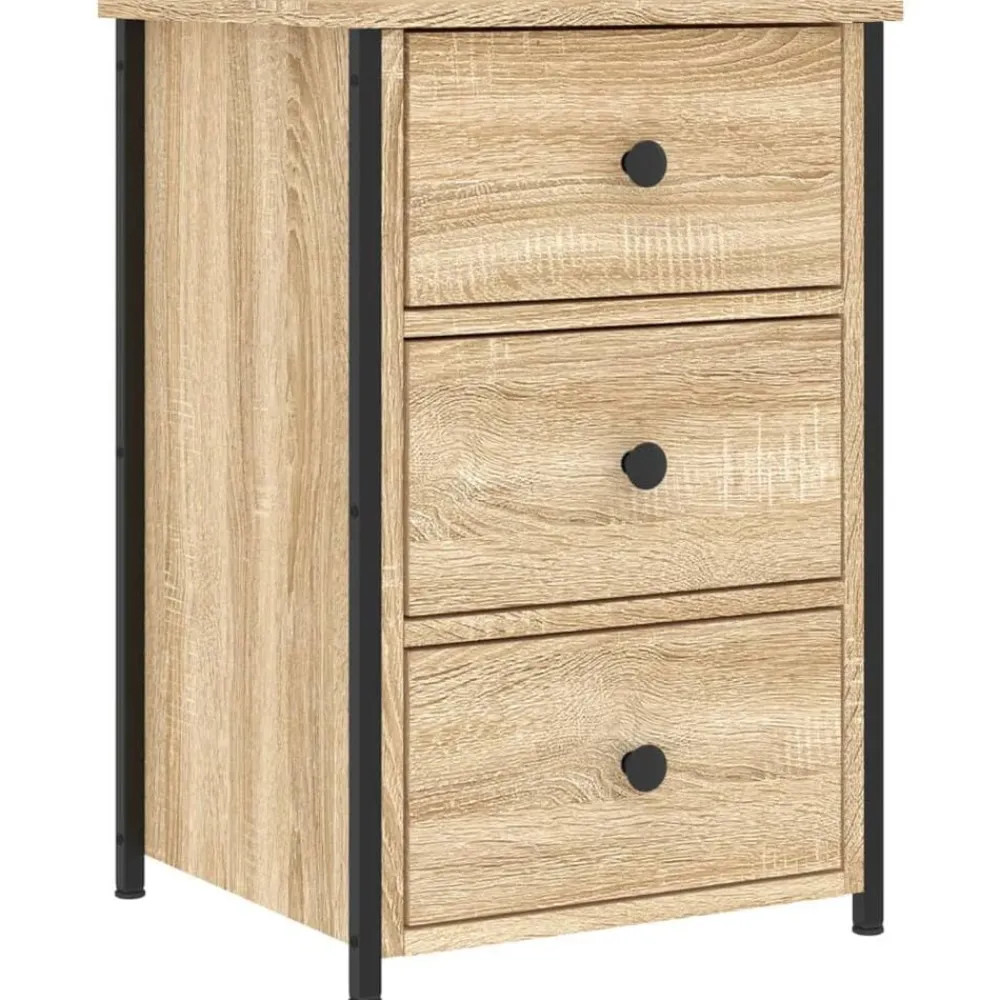 Tafels*vidaXL Nachtkastje 40x36x60 cm bewerkt hout kleurig Sonoma eiken
