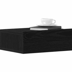 Tafels*vidaXL Nachtkastje zwevend 40x32x15 cm bewerkt hout Zwart eiken