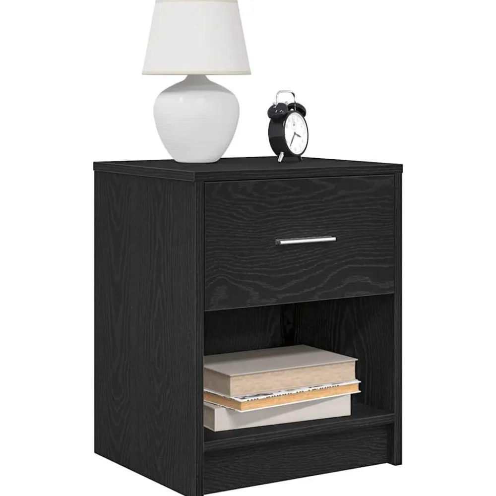 Tafels*vidaXL Nachtkastjes 2 st met lade 40x34x50 cm Zwart