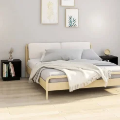 Tafels*vidaXL Nachtkastjes 2 st 40x30x40 cm massief grenenhout Zwart