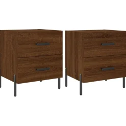 Tafels*vidaXL Nachtkastjes 2 st 40x35x47,5 cm bewerkt hout bruin eikenkleur