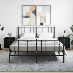 Tafels*vidaXL Nachtkastjes 2 st 40x40x50 cm bewerkt hout Zwart